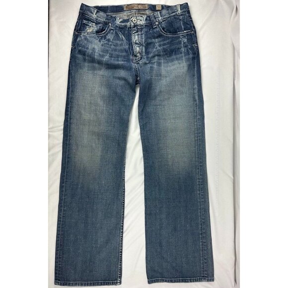 BKE Jeans Mens 36x34 Tyler Boot Cut Western Cowboy Faded Whiskers - Picture 1 of 10